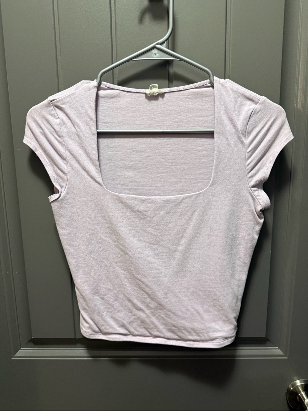 Garage Light Lavender Square Neck Crop Top